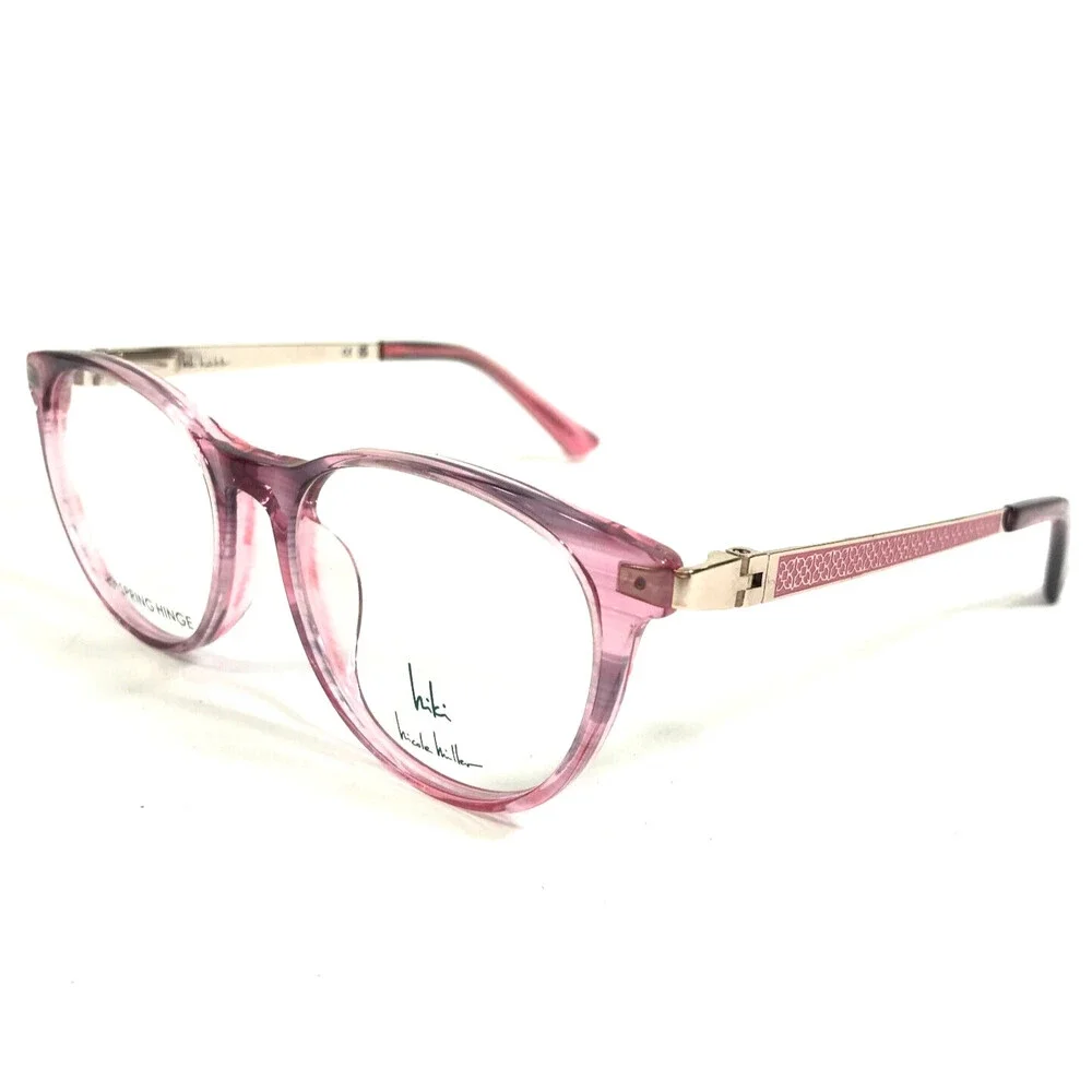 Nicole Miller Eyeglasses Frames ELLA C02 Clear Pink Horn Gold Round 48-15-125